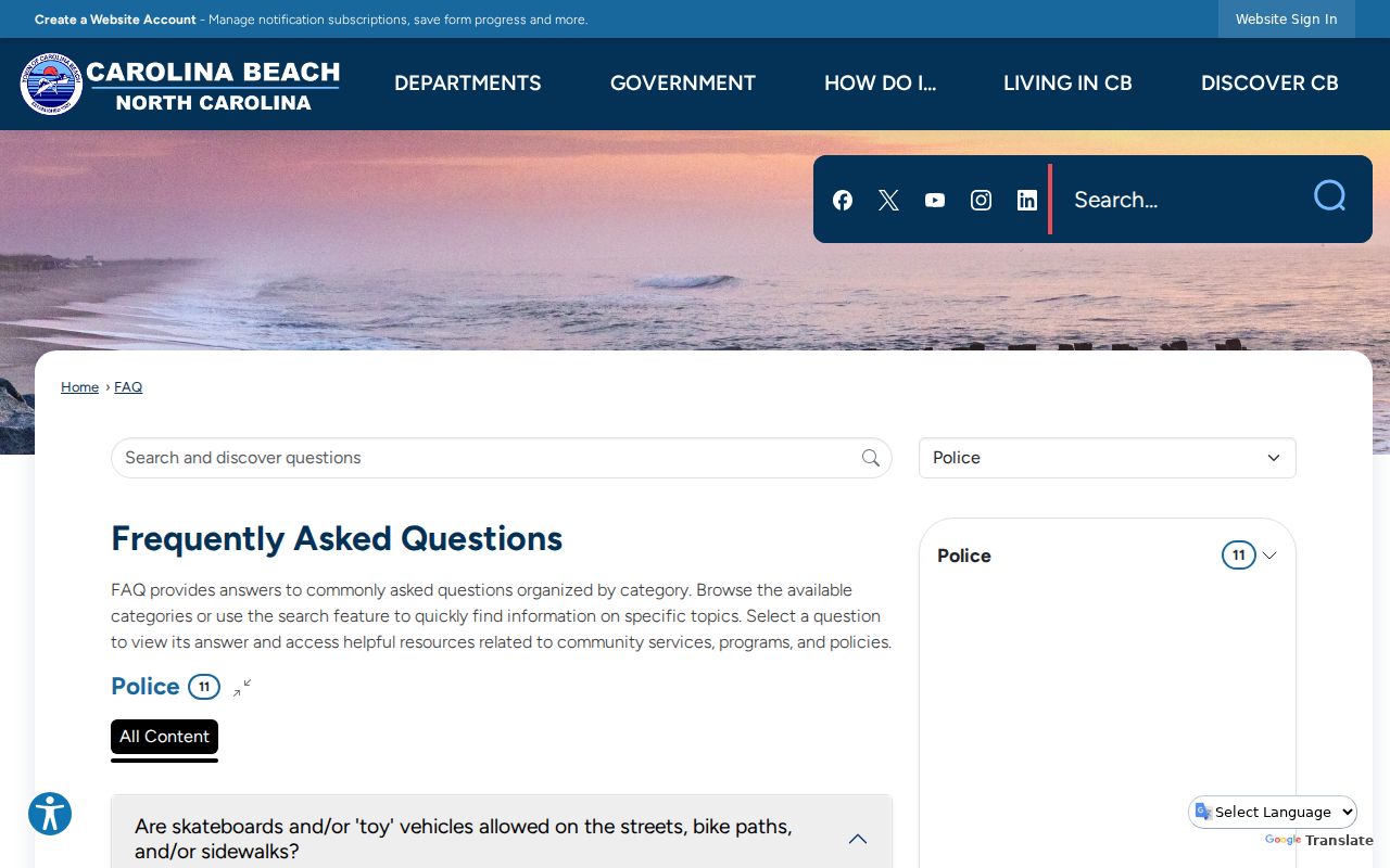 Carolina Beach criminal records official report request instructions