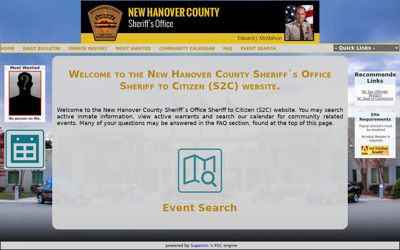 New Hanover County arrest lookup Police-to-Citizen portal