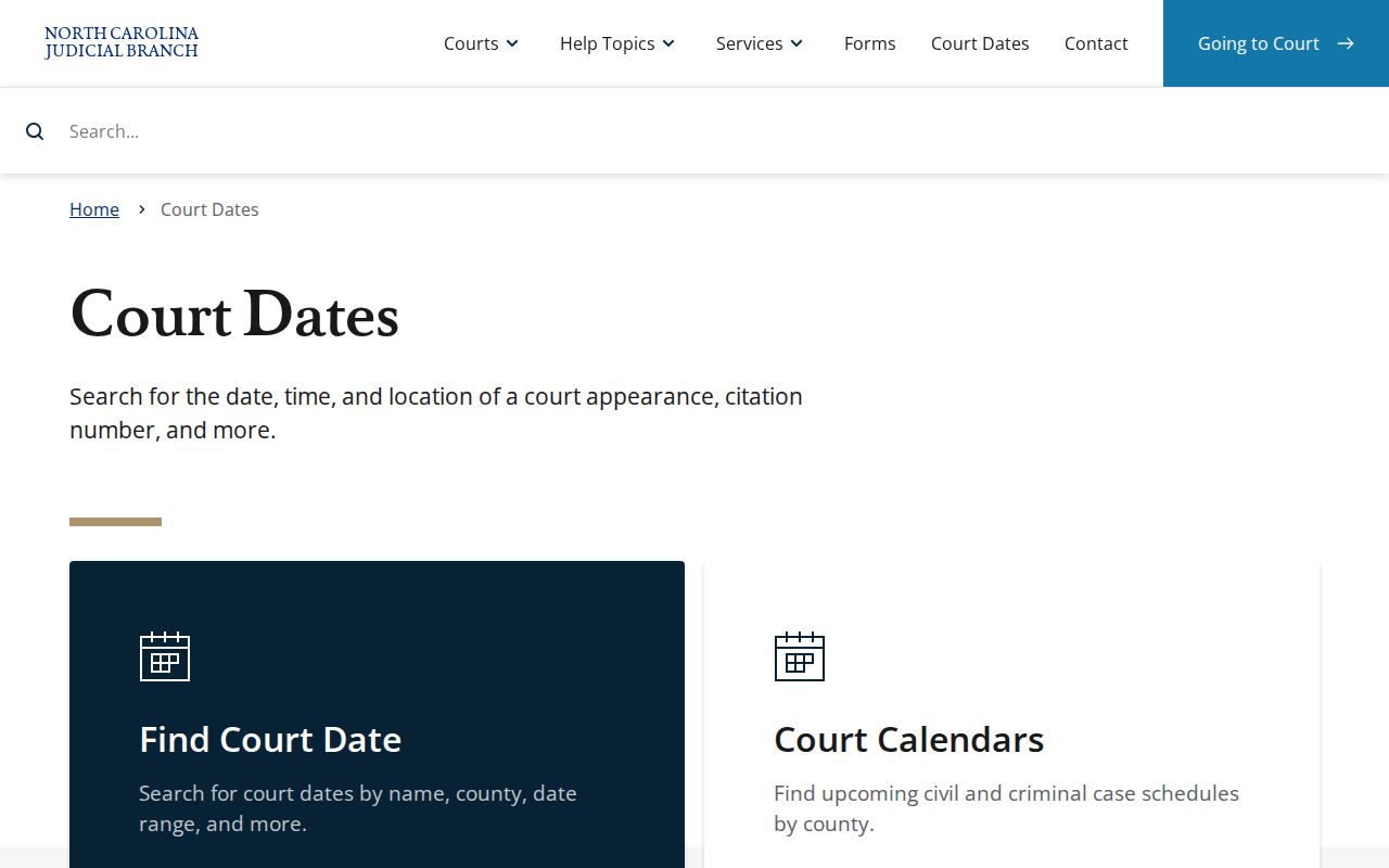 New Hanover County criminal court cases Court Dates search