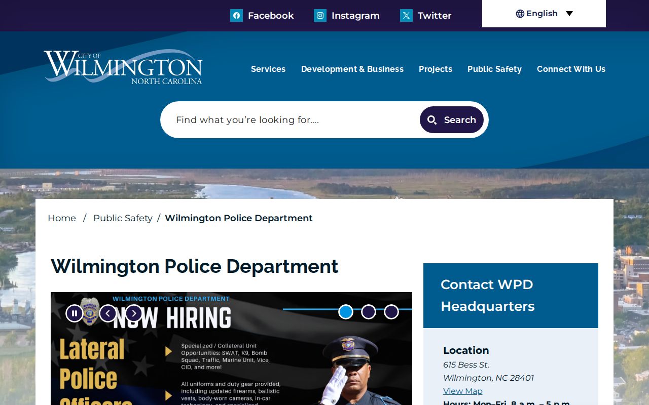 Wilmington Police headquarters for Wilmington criminal records requests